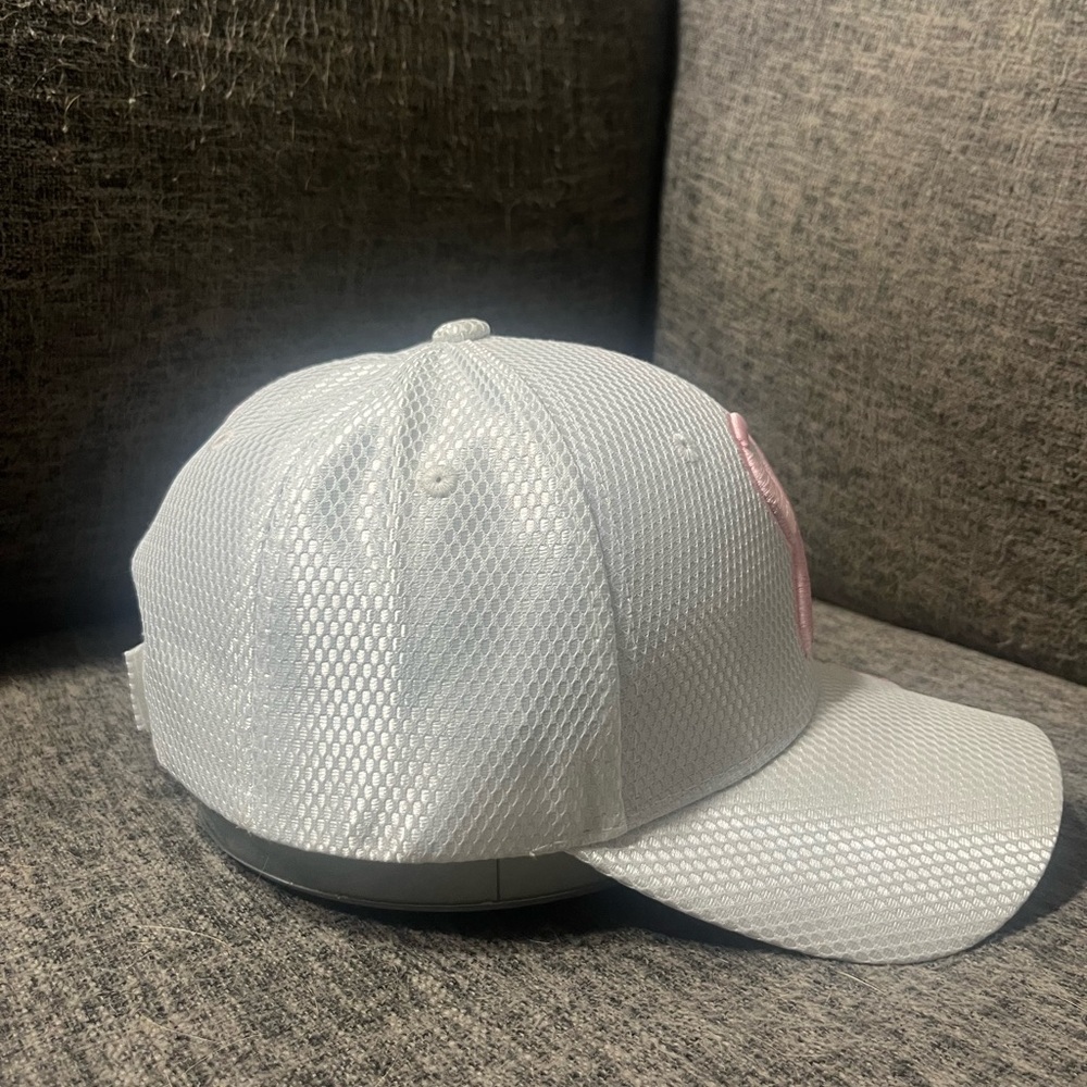 Reflective White Breast Cancer Hat - Picture 2 of 4